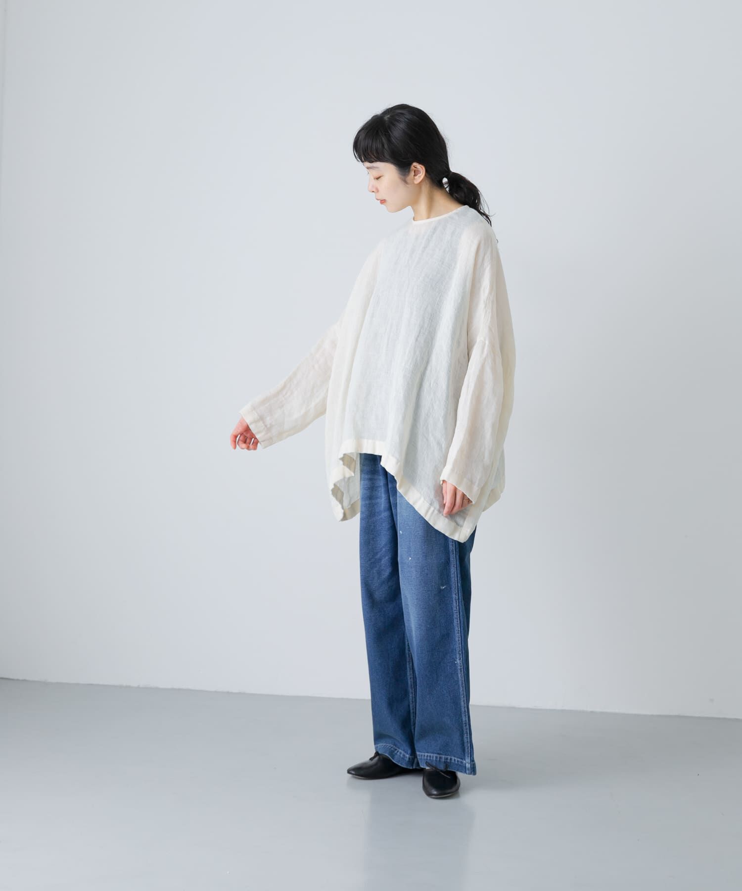 かぐれ「リネンボイルワイドプルオーバー」|シャツ・ブラウス|