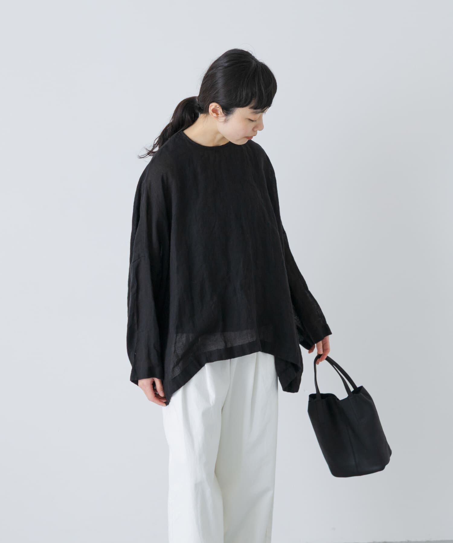 かぐれ「リネンボイルワイドプルオーバー」|シャツ・ブラウス|