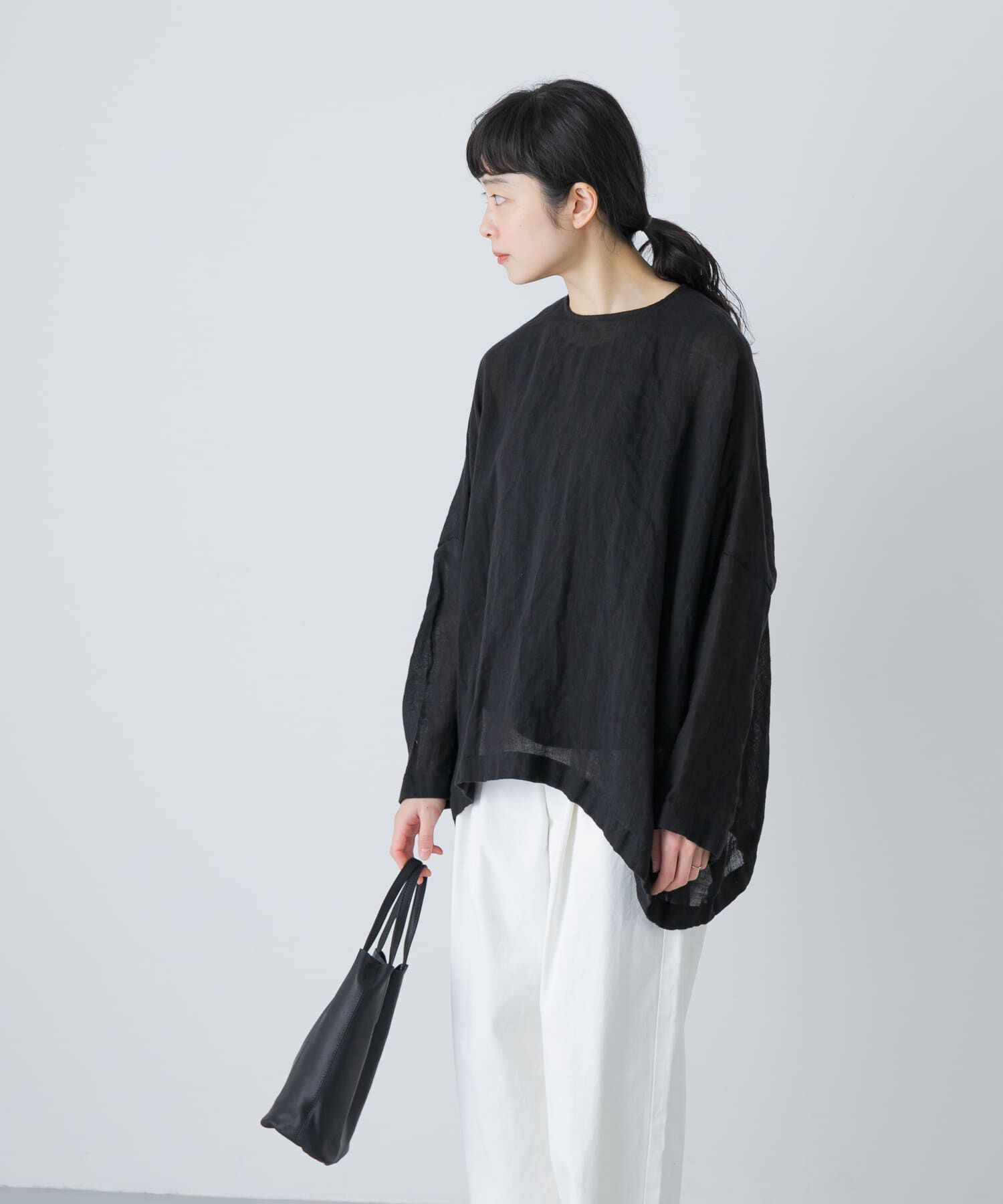 かぐれ「リネンボイルワイドプルオーバー」|シャツ・ブラウス|