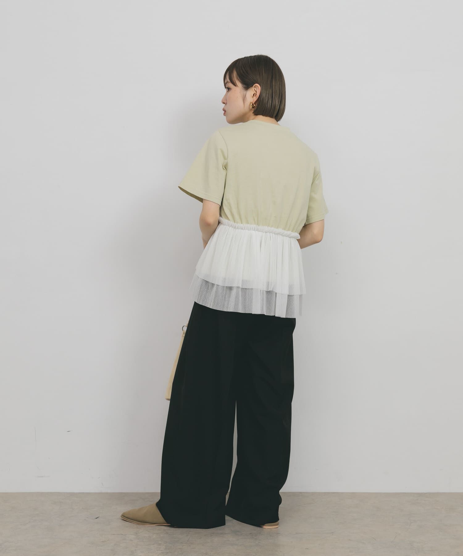  「アシメフリルドッキングTEE」|Tシャツ・カットソー|