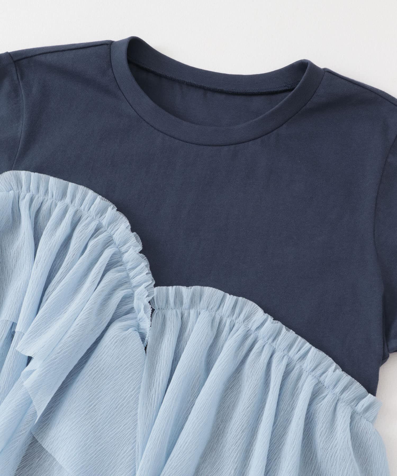  「アシメフリルドッキングTEE」|Tシャツ・カットソー|