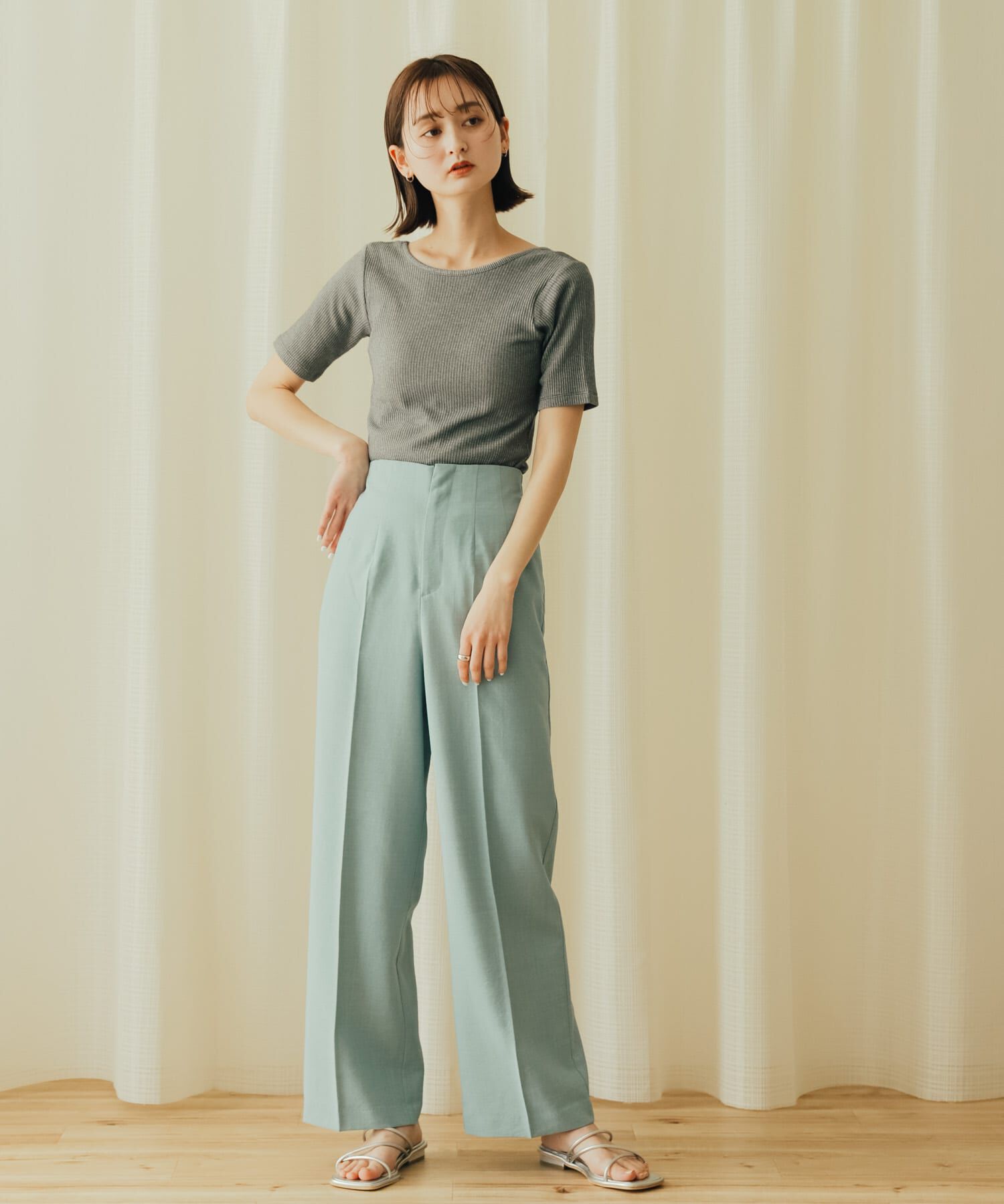 SENSE OF PLACE by URBAN RESEARCH「2WAYメランジリブTシャツ(半袖)」|Tシャツ・カットソー|