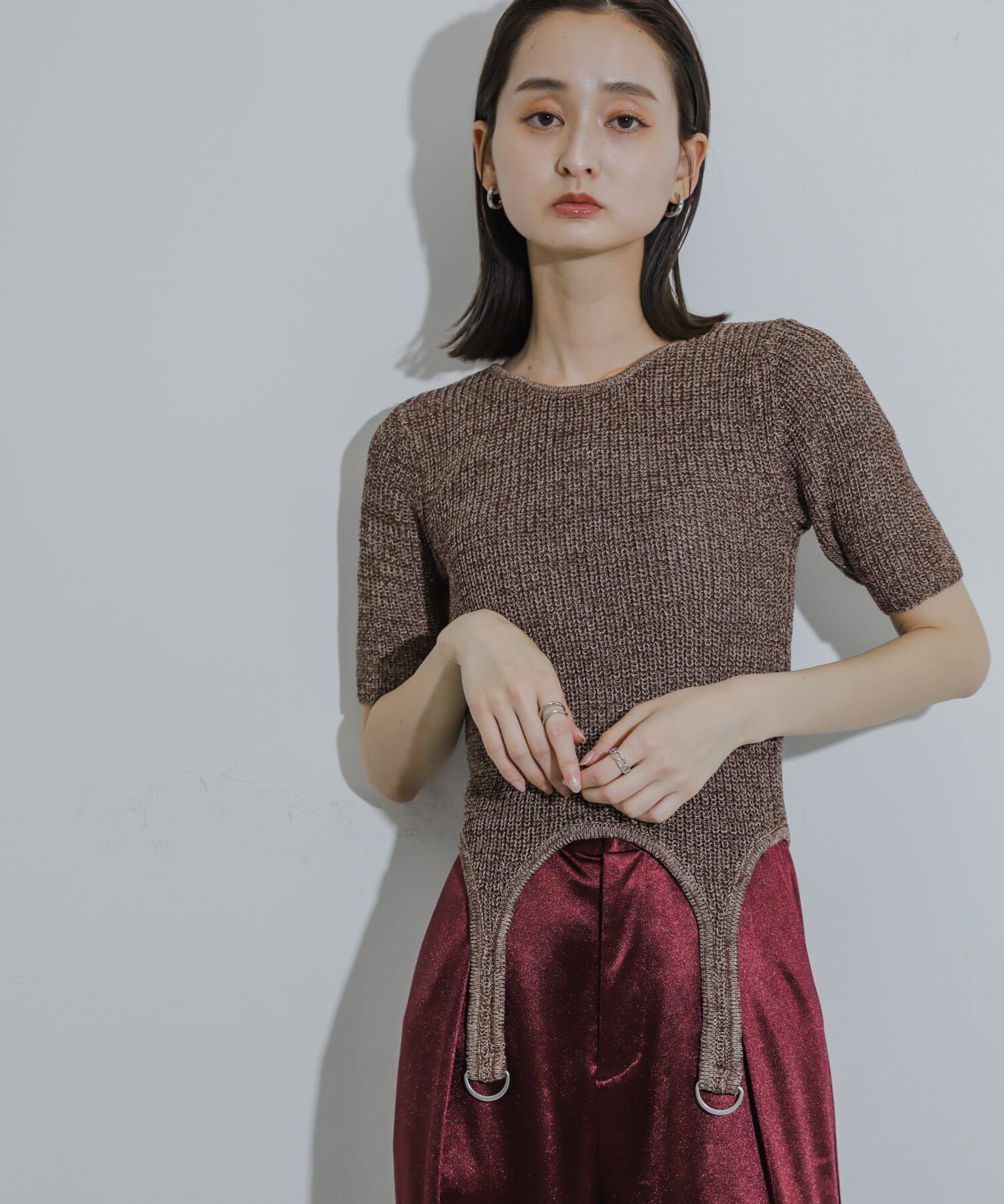 SENSE OF PLACE by URBAN RESEARCH「ガーターデザインセーター(5分袖)」|ニット・セーター|