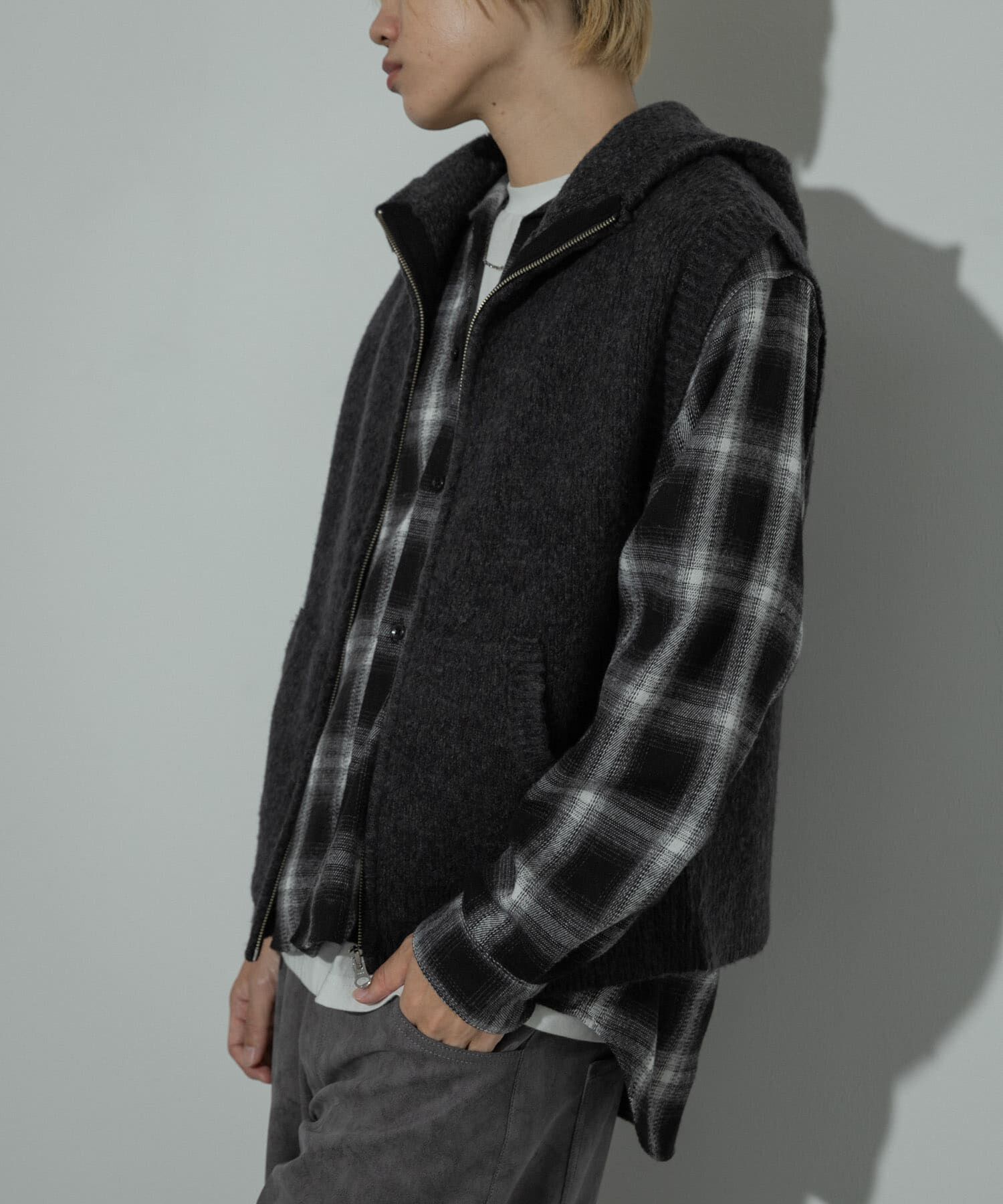 SENSE OF PLACE by URBAN RESEARCH「『洗濯可』シャギーフーディーベスト」|ベスト・ジレ|