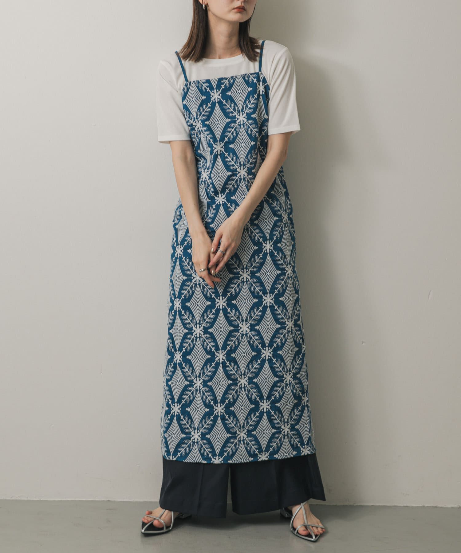 SENSE OF PLACE by URBAN RESEARCH「インドシシュウキャミワンピース」|ワンピース|ブルー