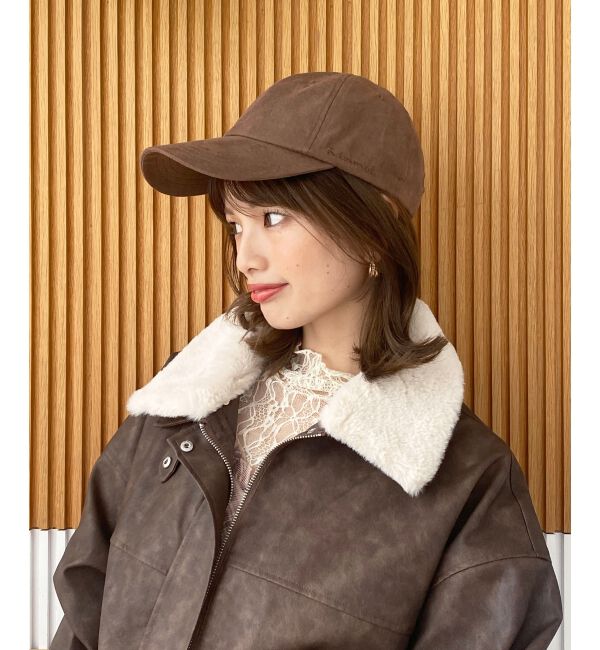  「フェイクスエードロングブリムキャップ」|キャップ・キャスケット|
