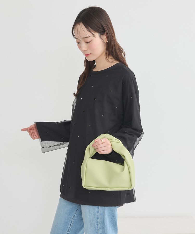 earth music&ecology「ラインストーンチュールドッキングプルオーバー」|Tシャツ・カットソー|