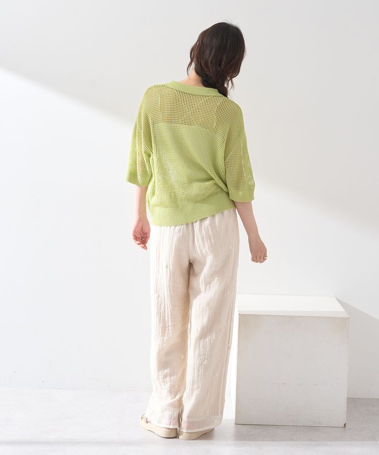 earth music&ecology「メッシュポロニットプルオーバー」|ニット・セーター|