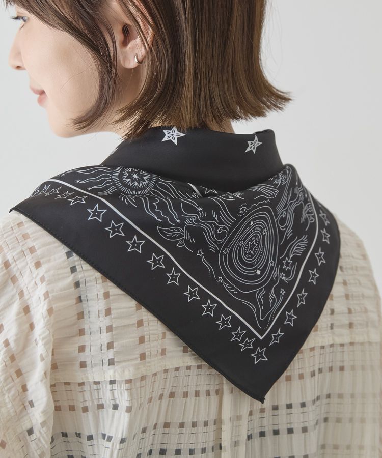 AMERICAN HOLIC「シルキーバンダナ柄スカーフ」|バンダナ・スカーフ|Black