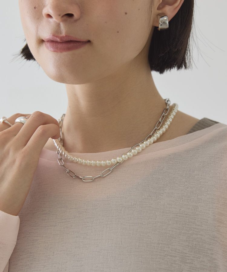 AMERICAN HOLIC「【2点SET】パール＋チェーンネックレス」|ネックレス|Silver