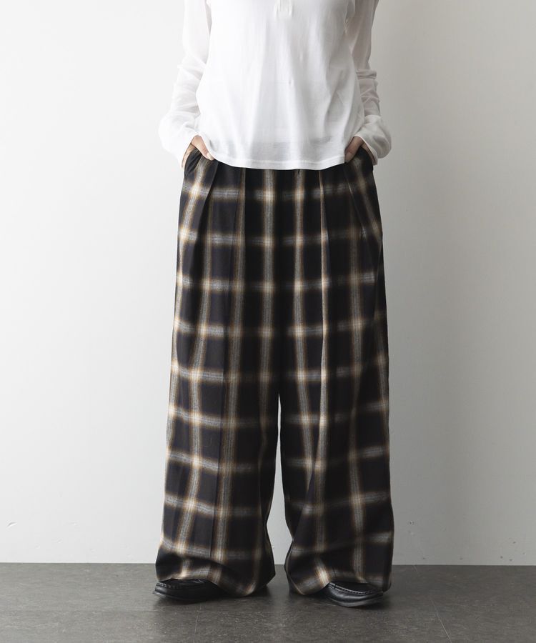 GARAGE OF GOOD CLOTHING「【日本製】オンブレチェック２タックワイドパンツ」|その他|
