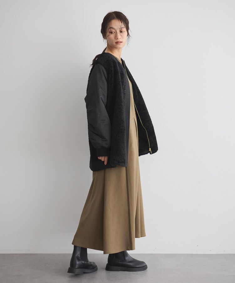 GARAGE OF GOOD CLOTHING「ダンボール&times;異素材タックワンピース」|ワンピース|