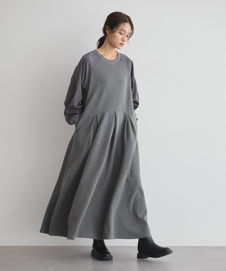 GARAGE OF GOOD CLOTHING「ダンボール&times;異素材タックワンピース」|ワンピース|