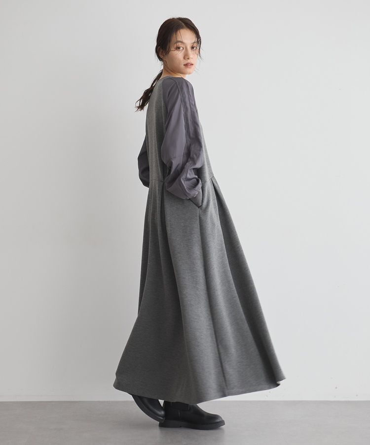 GARAGE OF GOOD CLOTHING「ダンボール&times;異素材タックワンピース」|ワンピース|