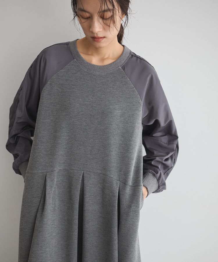 GARAGE OF GOOD CLOTHING「ダンボール&times;異素材タックワンピース」|ワンピース|