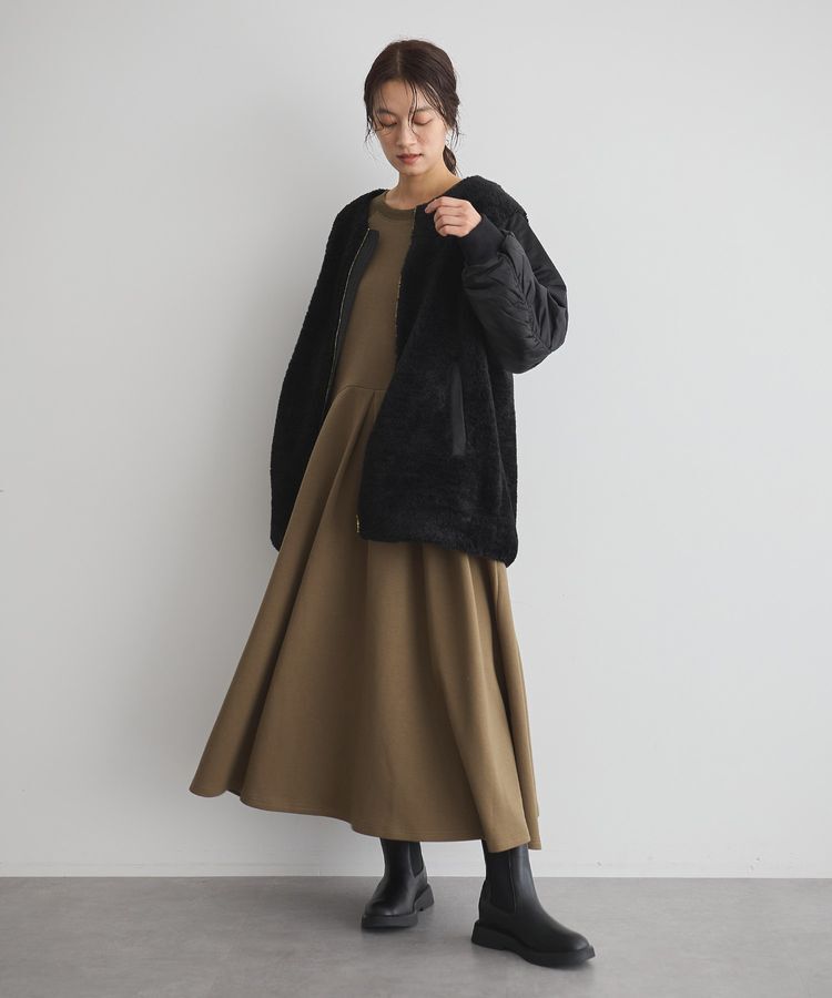 GARAGE OF GOOD CLOTHING「ダンボール&times;異素材タックワンピース」|ワンピース|