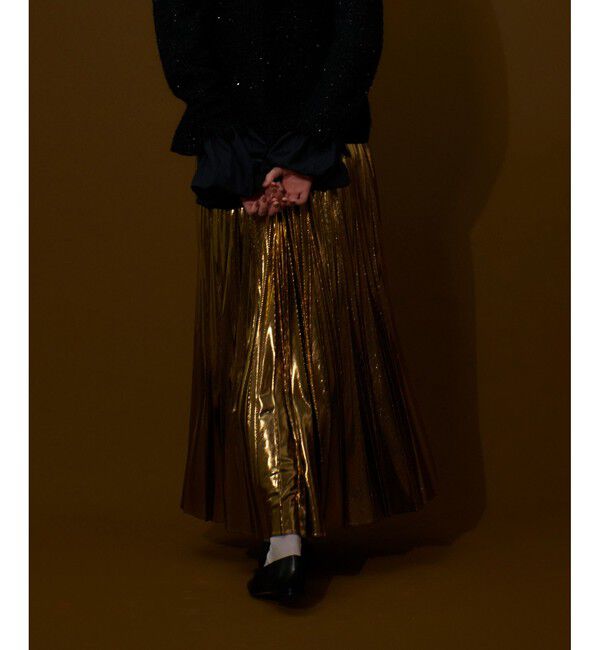 allureville「メタリック切替プリーツスカート」|スカート|