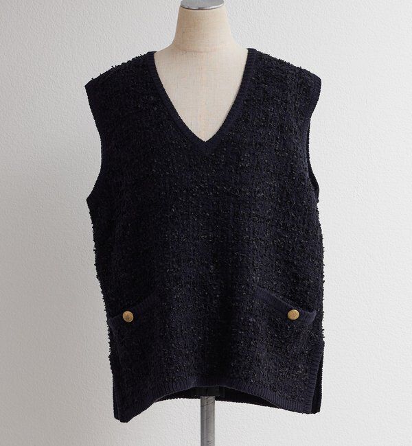  「ツィードライクニットベスト」|ニット・セーター|