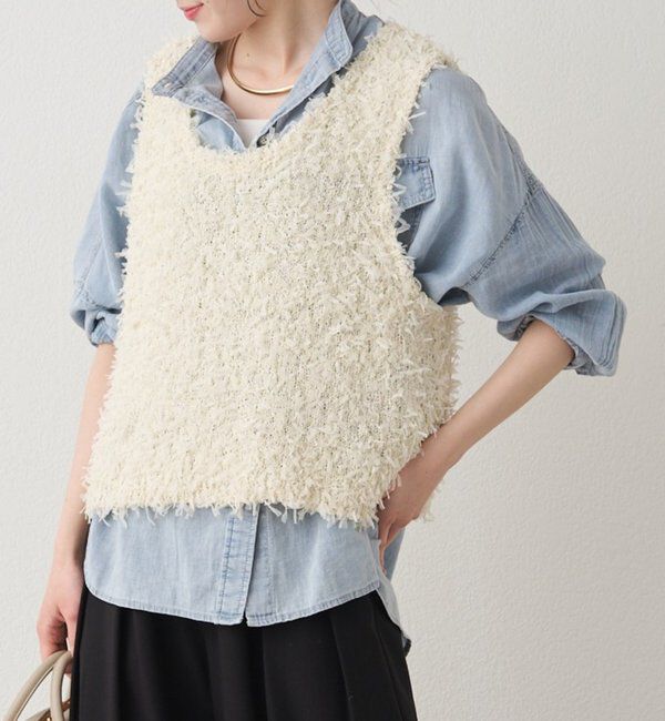  「リボンヤーンビスチェ」|ニット・セーター|