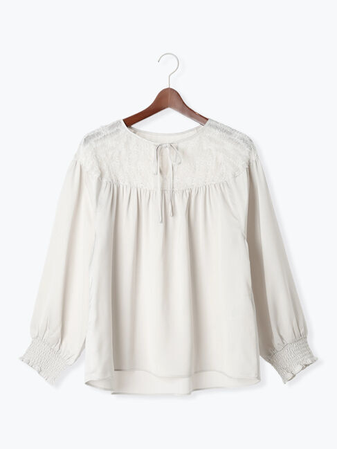 Te chichi TERRASSE「フリンジチュール切替ブラウス」|シャツ・ブラウス|