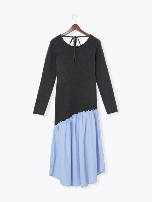 Te chichi「【宮本茉由着用】リブニットドッキングアシメワンピース」|ワンピース|