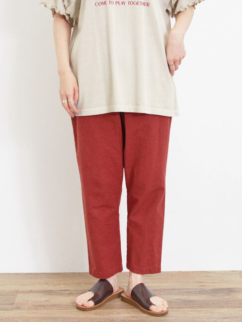 Samansa Mos2「【Lサイズ WEB限定】【クールコットン】柄アソートテーパードパンツ」|その他|ブラウン