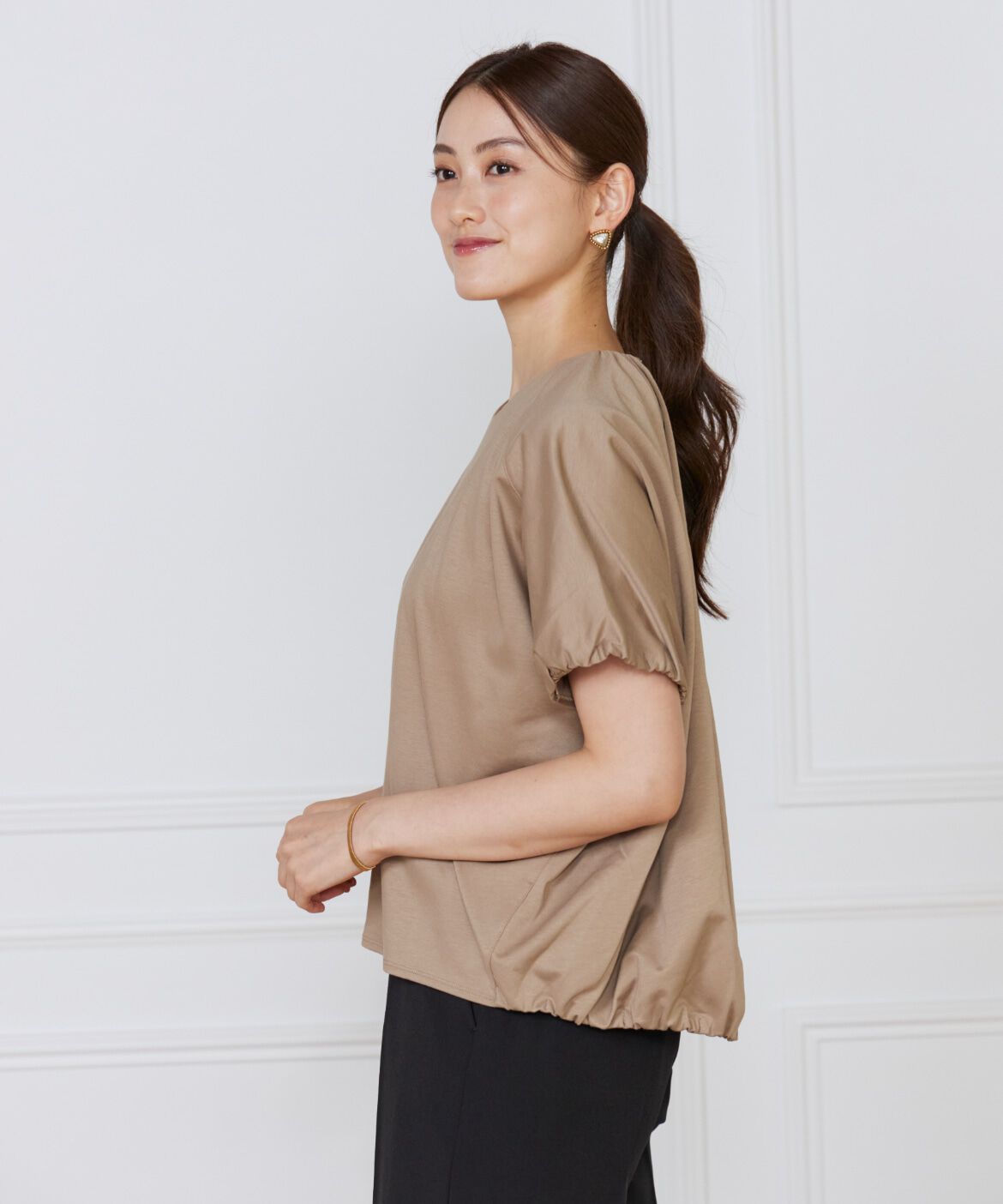 Le Souk「《大きいサイズ》ドルマンスリーブカットプルオーバー」|Tシャツ・カットソー|