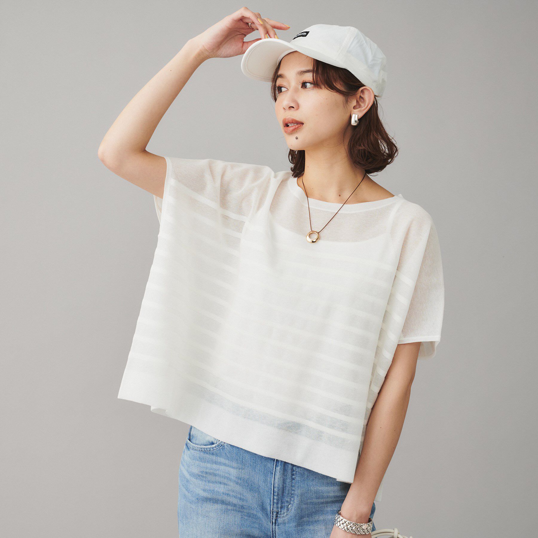 UNTITLED「【TRADITIONAL WEATHERWEAR】LYNE KNIT SHEERプルオーバー」|Tシャツ・カットソー|