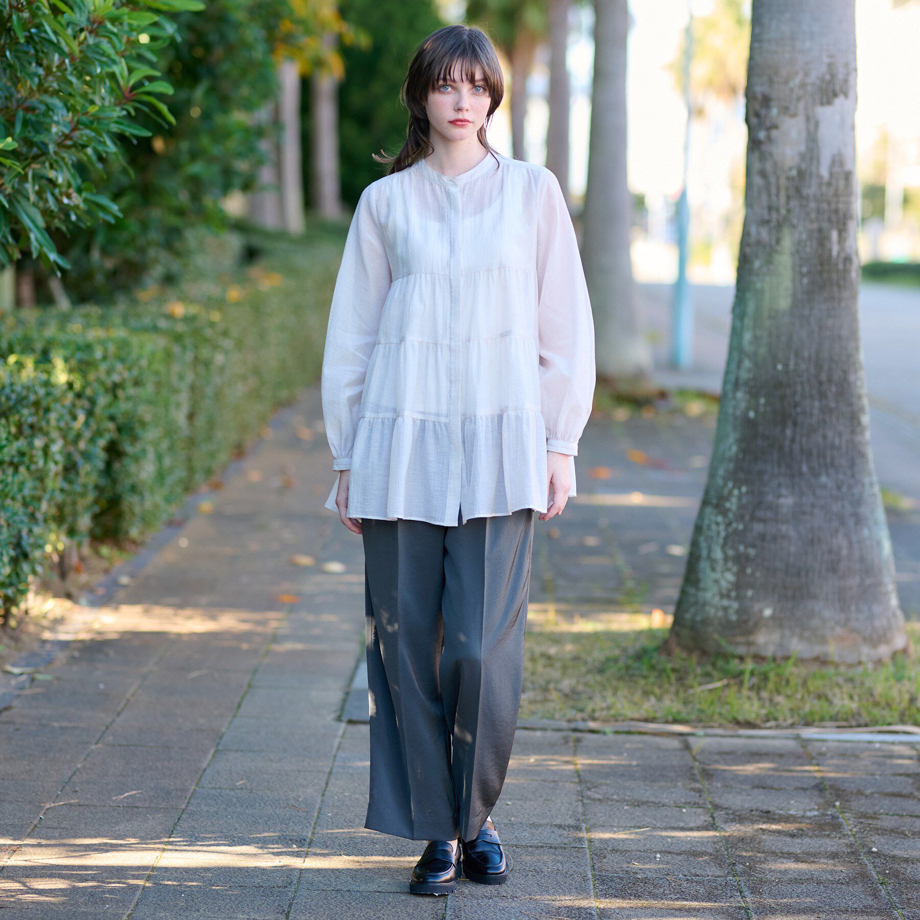 DRESSTERIOR「【洗える】ティアードシアーブラウス」|シャツ・ブラウス|