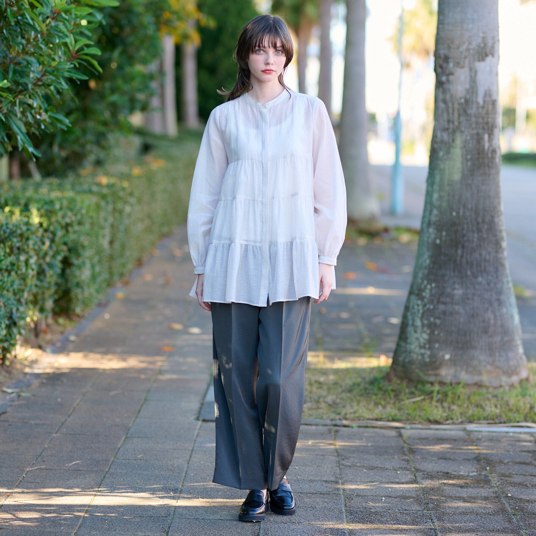 DRESSTERIOR「【洗える】ティアードシアーブラウス」|シャツ・ブラウス|