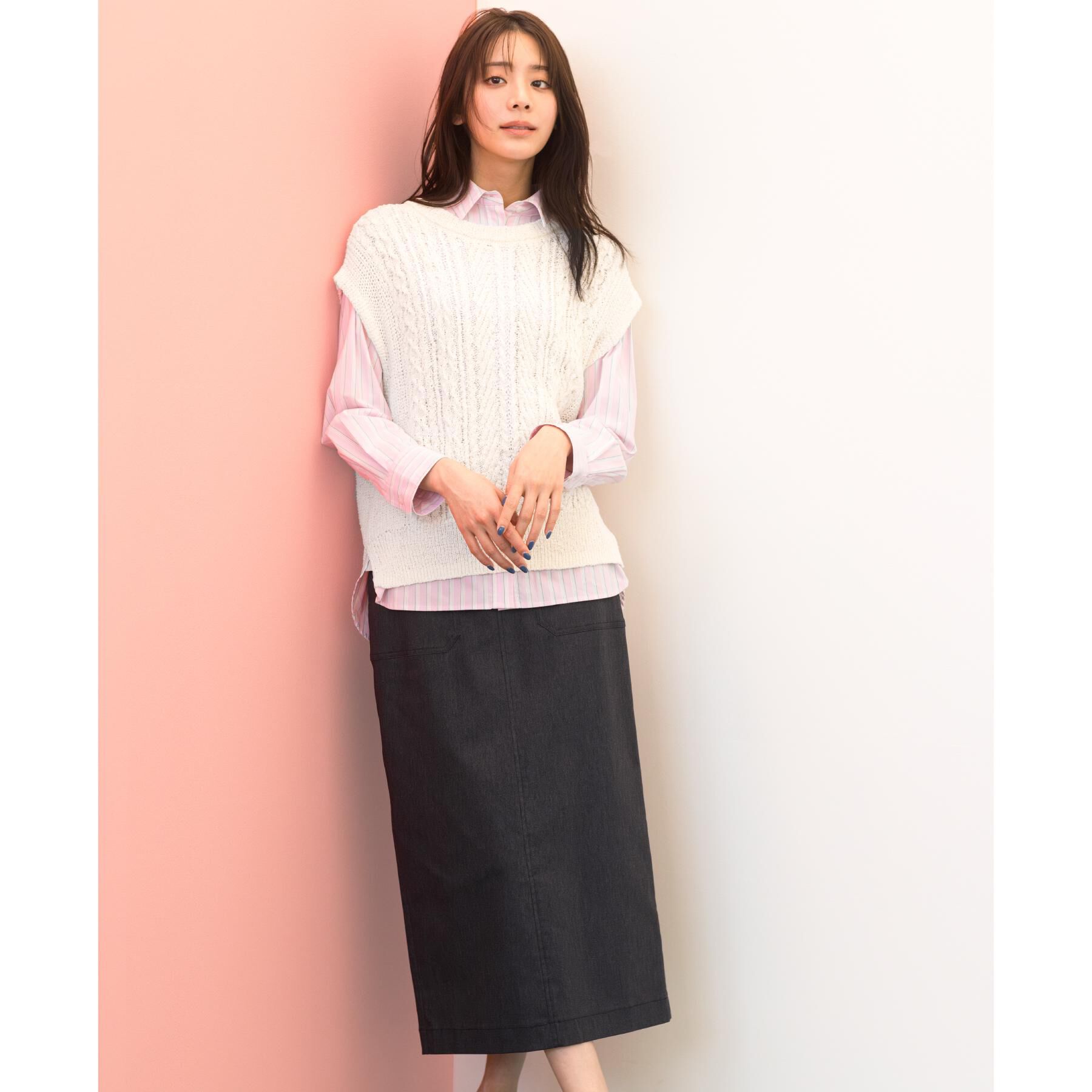 grove「【貴島明日香さん着用】ハイパーストレッチナロースカート」|スカート|