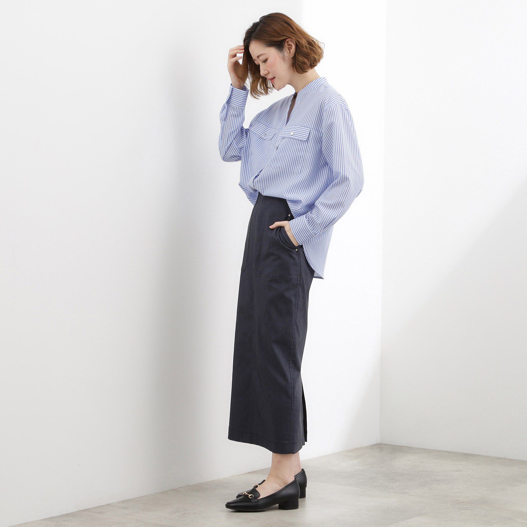 grove「【貴島明日香さん着用】ハイパーストレッチナロースカート」|スカート|