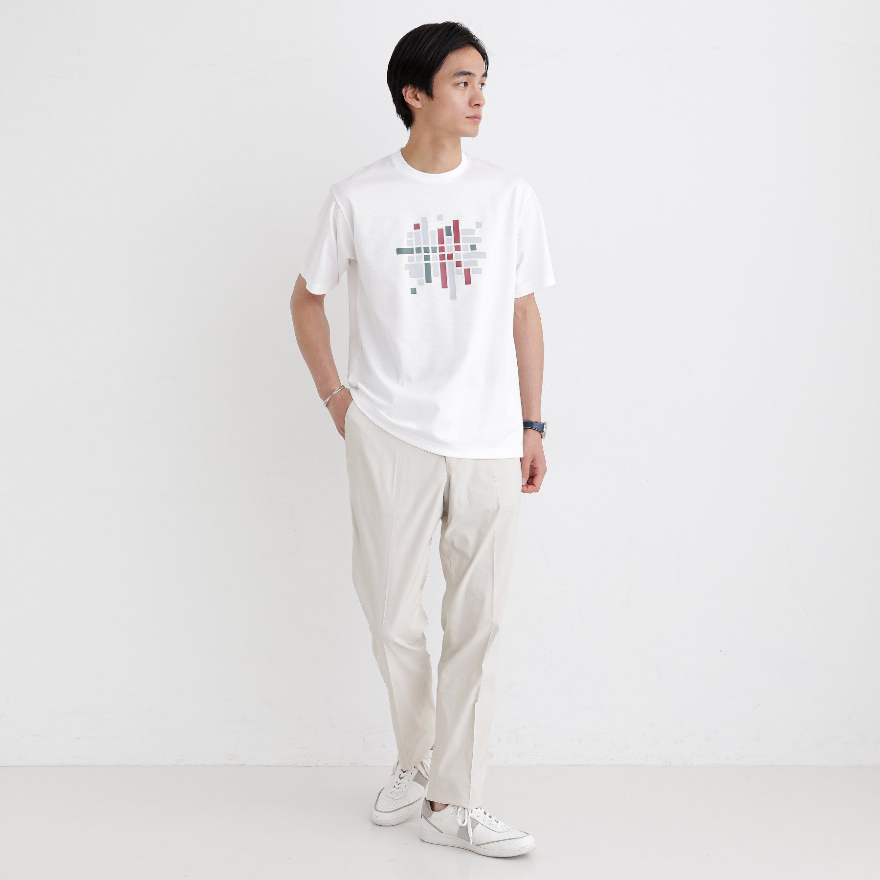 TAKEO KIKUCHI「モザイクロゴ ポンチTシャツ」|Tシャツ・カットソー|
