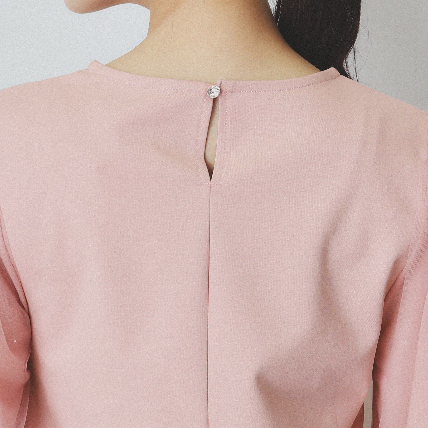 index「ビジュー付きチュールバルーンスリーブトップス【洗濯機洗い可】」|Tシャツ・カットソー|