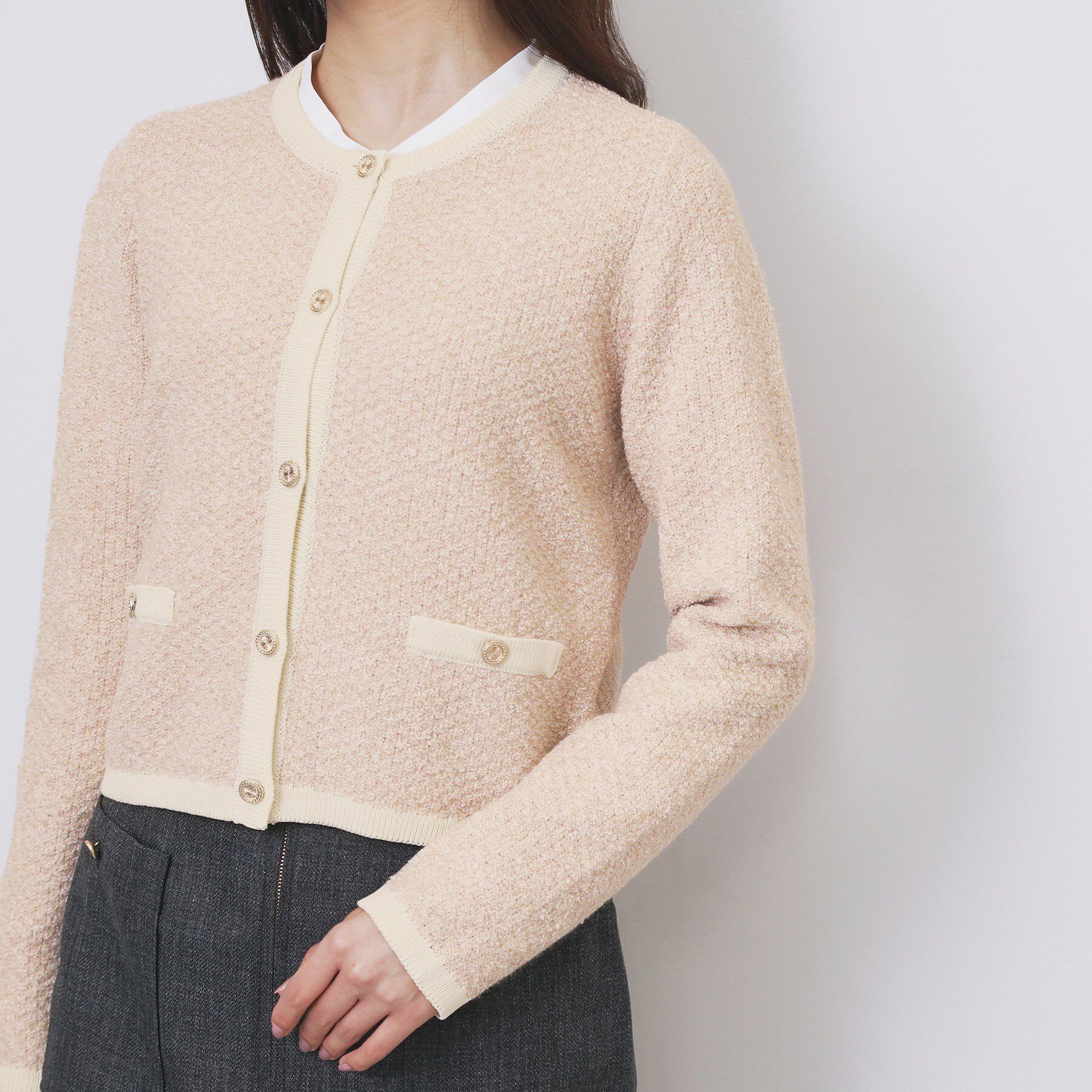 index「ミックスヤーンクルーカーディガン【洗濯機OK】」|カーディガン|
