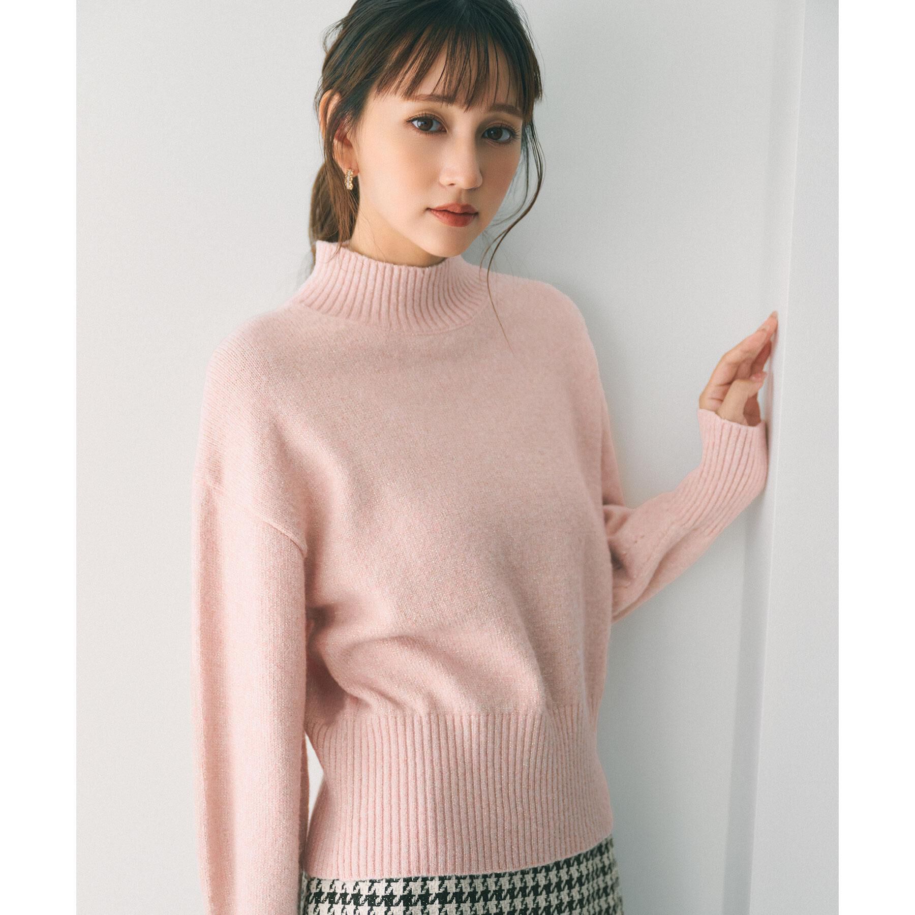 index「選べる2丈 ハイネックカラーミックスラメニット【洗濯機OK】」|ニット・セーター|