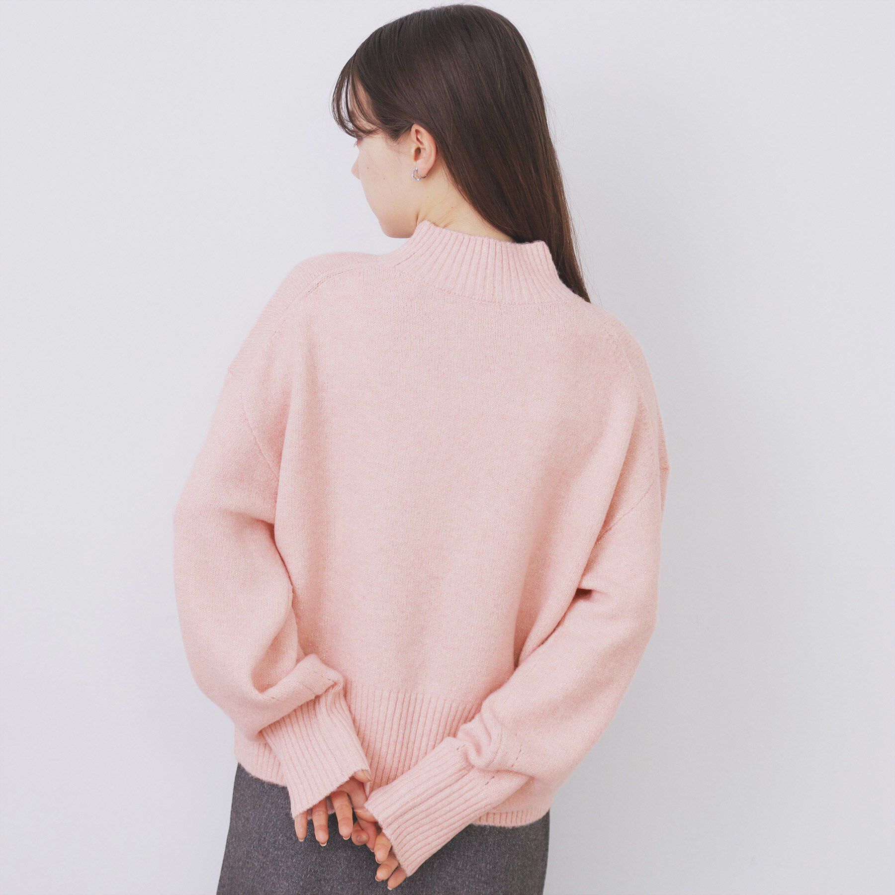 index「選べる2丈 ハイネックカラーミックスラメニット【洗濯機OK】」|ニット・セーター|