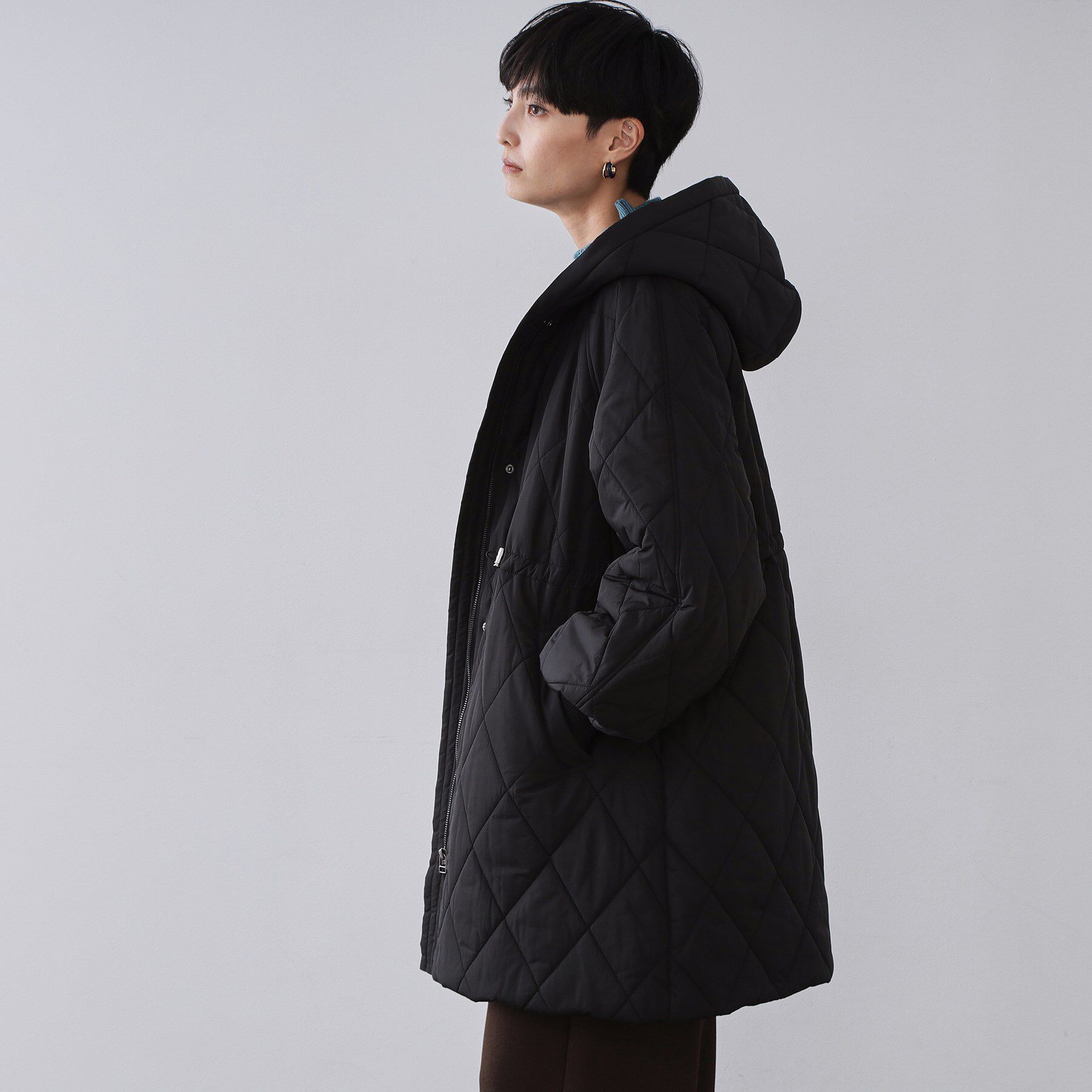 OPAQUE.CLIP「撥水キルティングロングコート【洗える】」|ダウン|