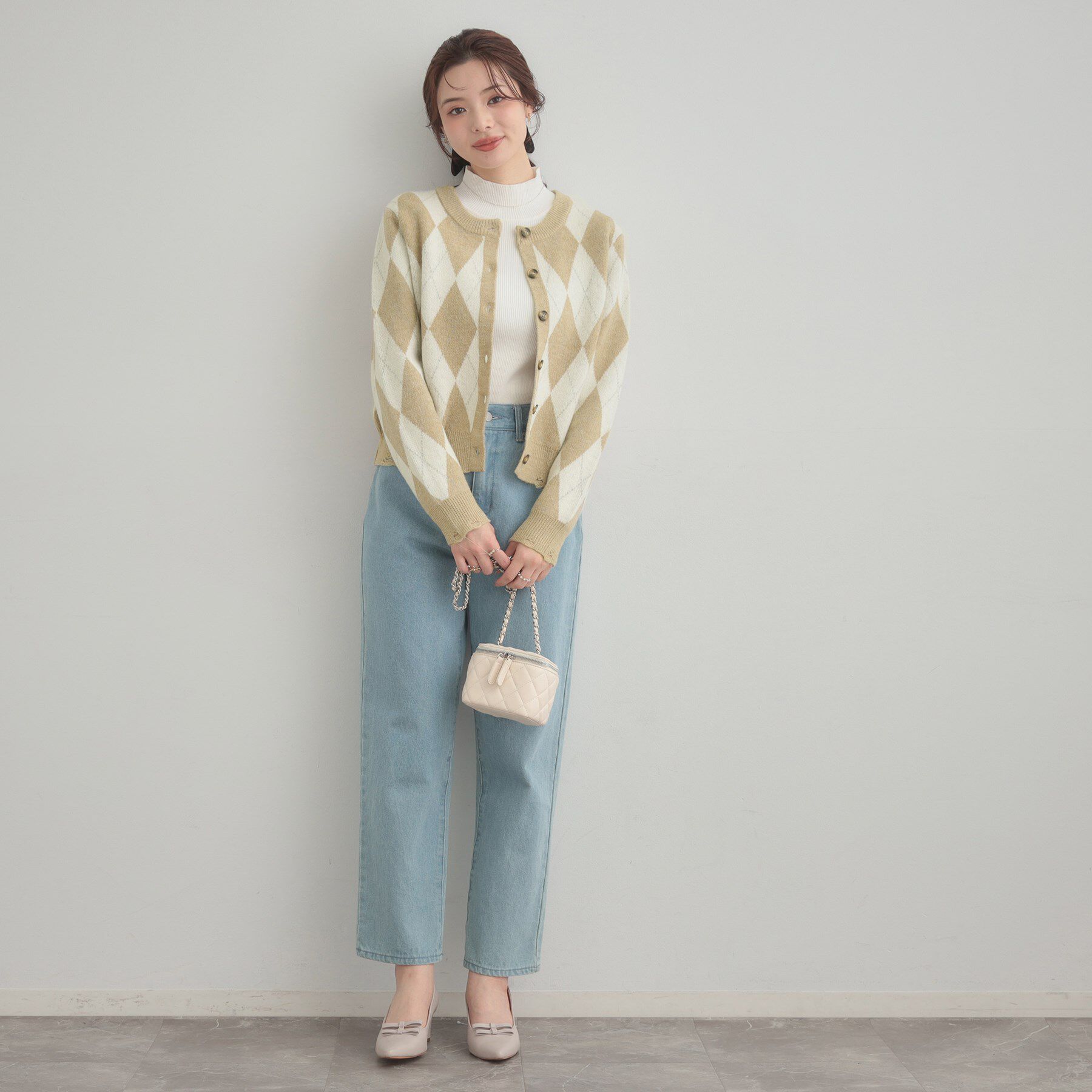 Couture broach「アーガイルニットカーディガン」|カーディガン|