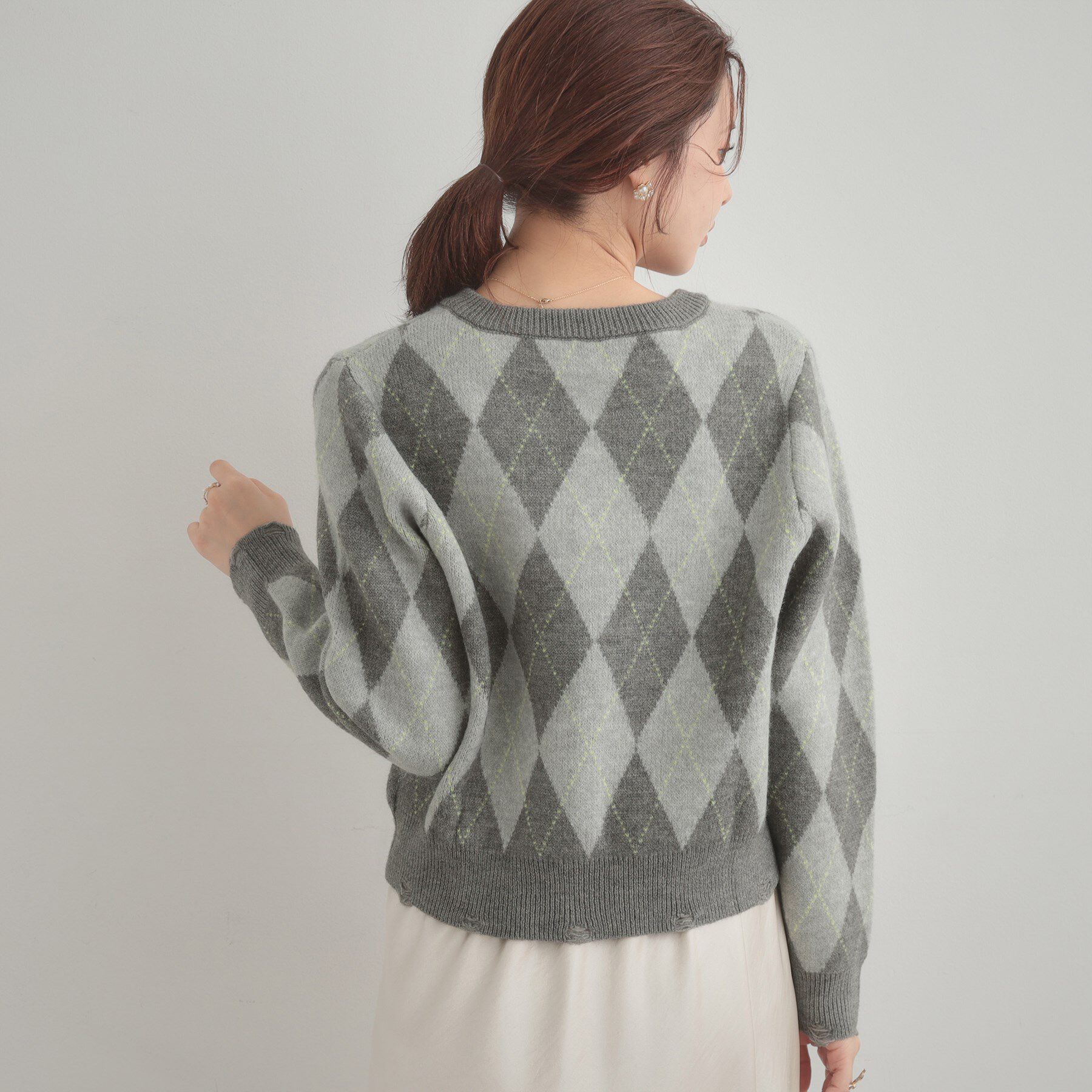 Couture broach「アーガイルニットカーディガン」|カーディガン|