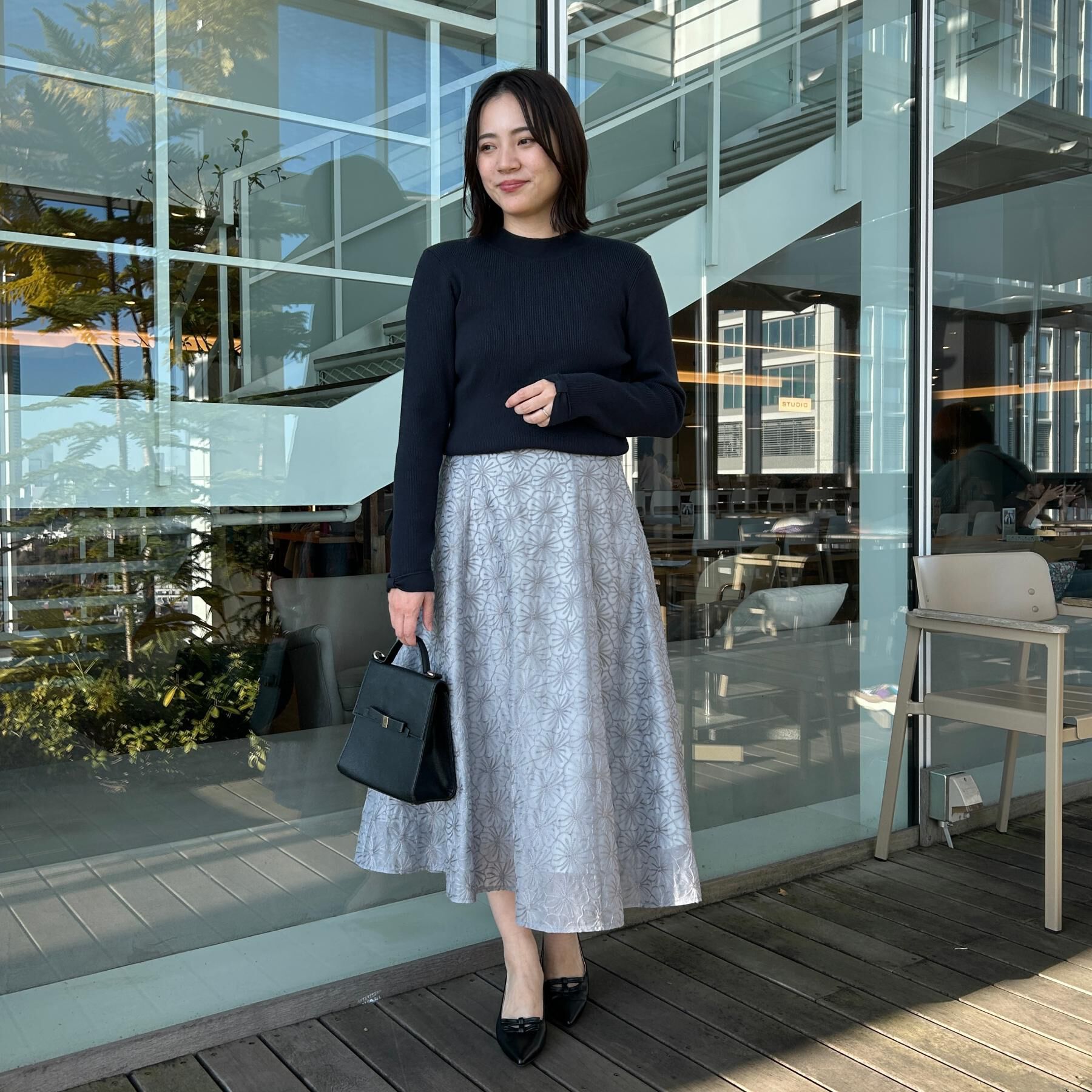 Couture broach「【洗える・着映え・通勤】フラワーエンブロスカート」|スカート|