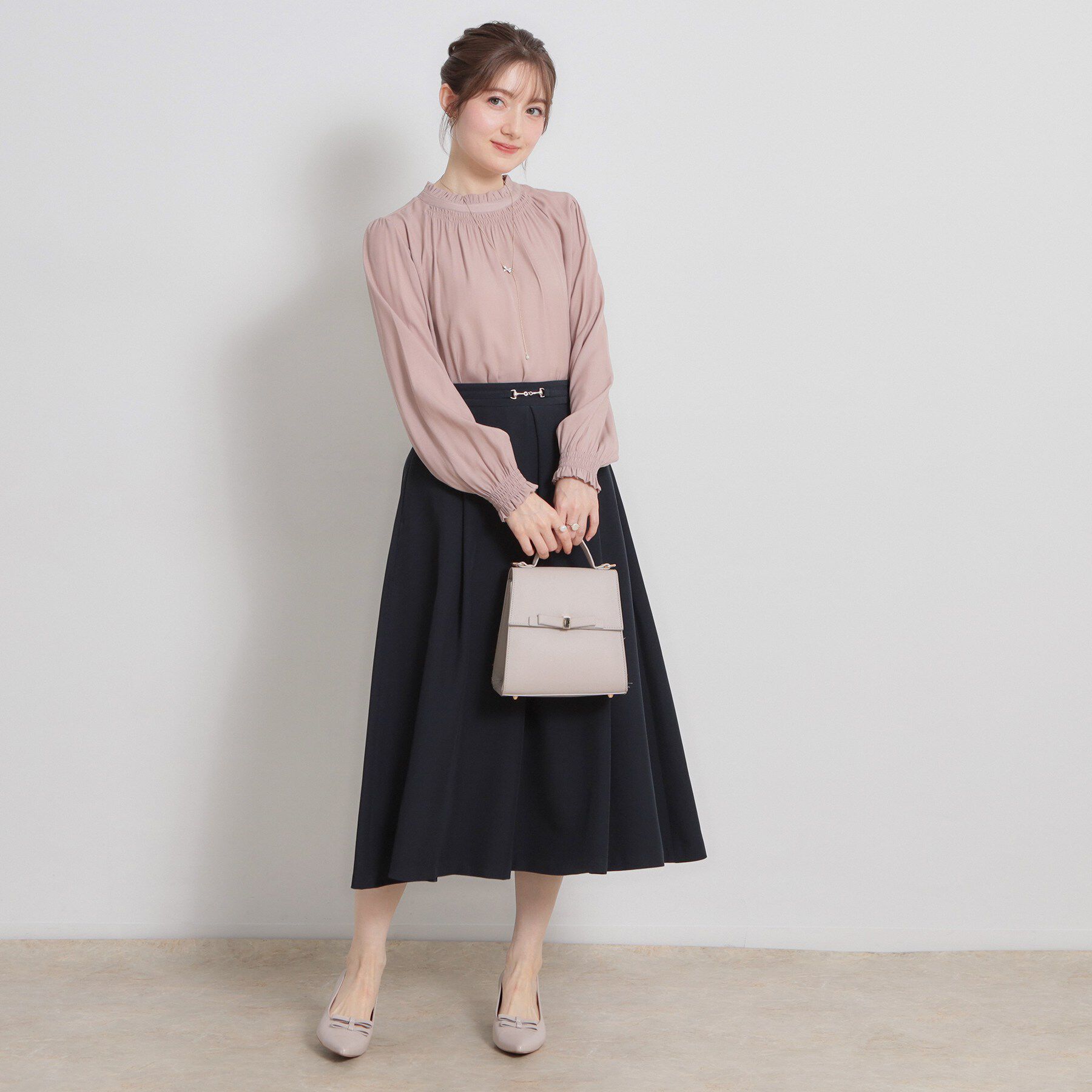Couture broach「【洗える・通勤】ビットベルト タックスカート」|スカート|