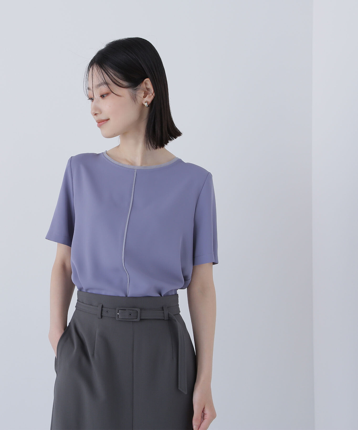  「シフォンラインTブラウス」|シャツ・ブラウス|