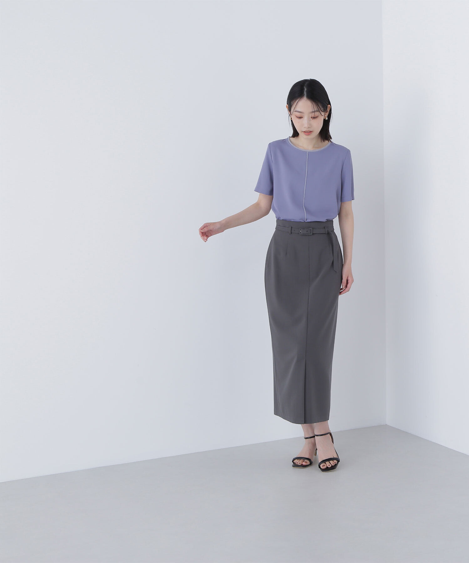  「シフォンラインTブラウス」|シャツ・ブラウス|