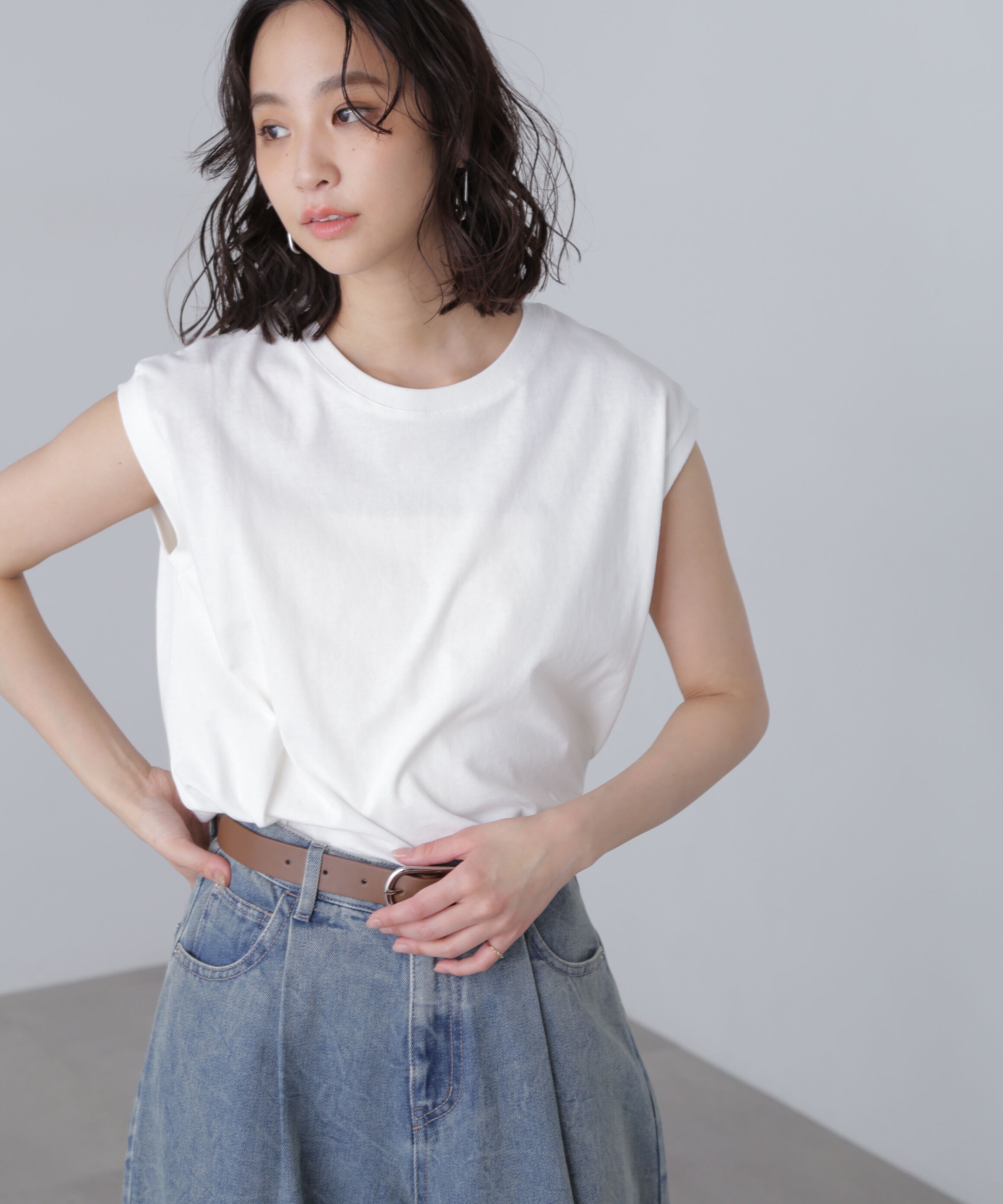  「USAコットンフレンチスリーブTシャツ」|Tシャツ・カットソー|