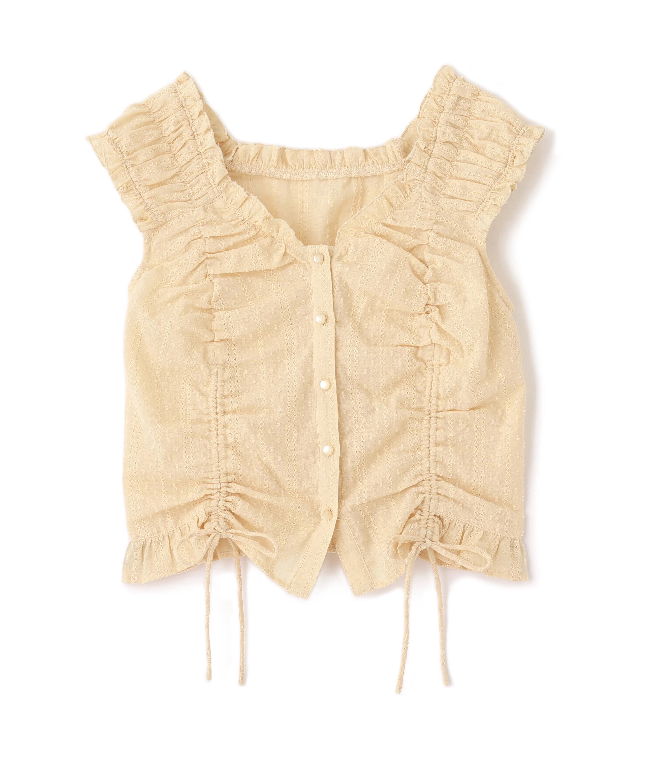  「ドロストリボンフレンチブラウス」|シャツ・ブラウス|