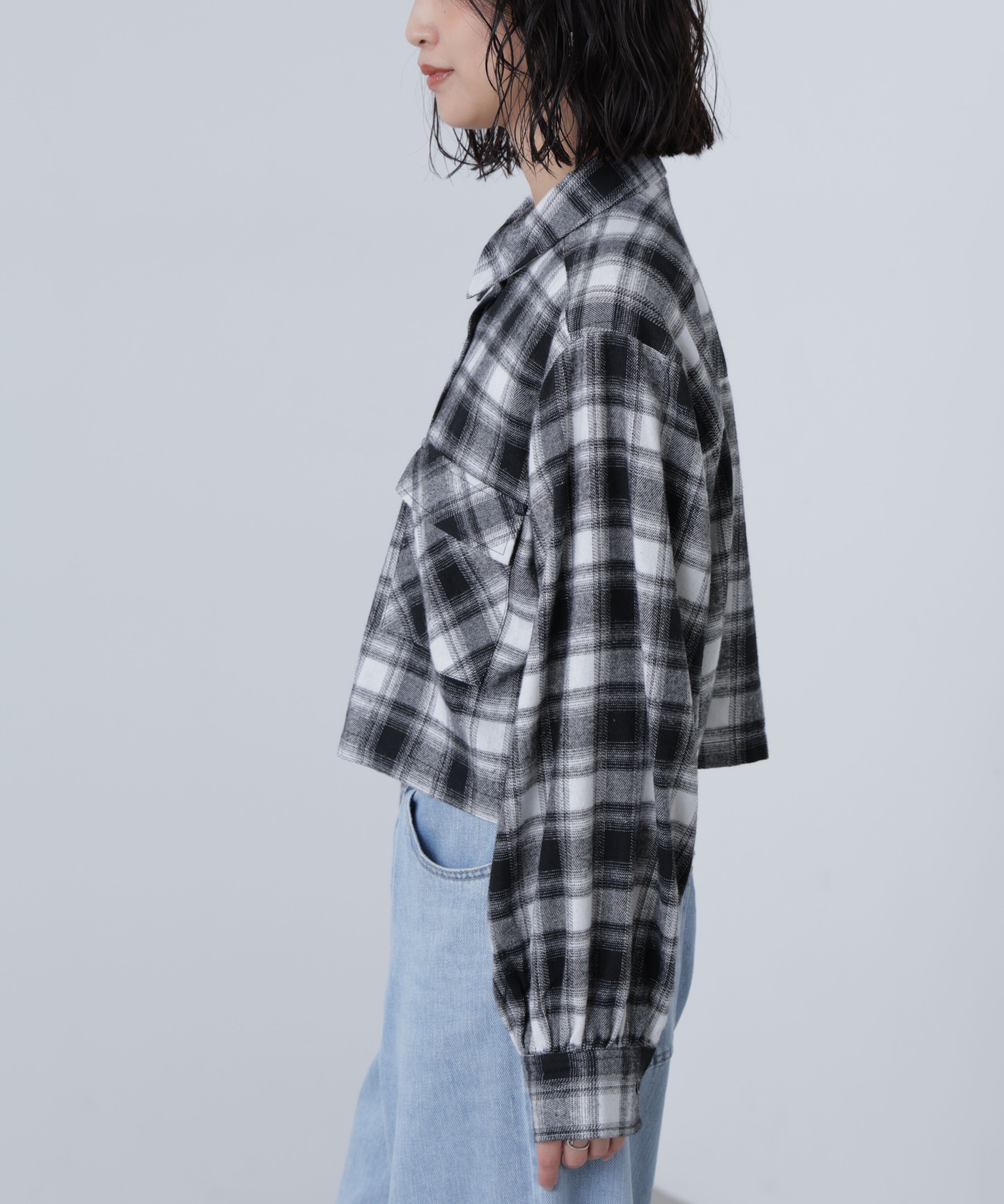  「ビッグポケットショート丈シャツ」|シャツ・ブラウス|