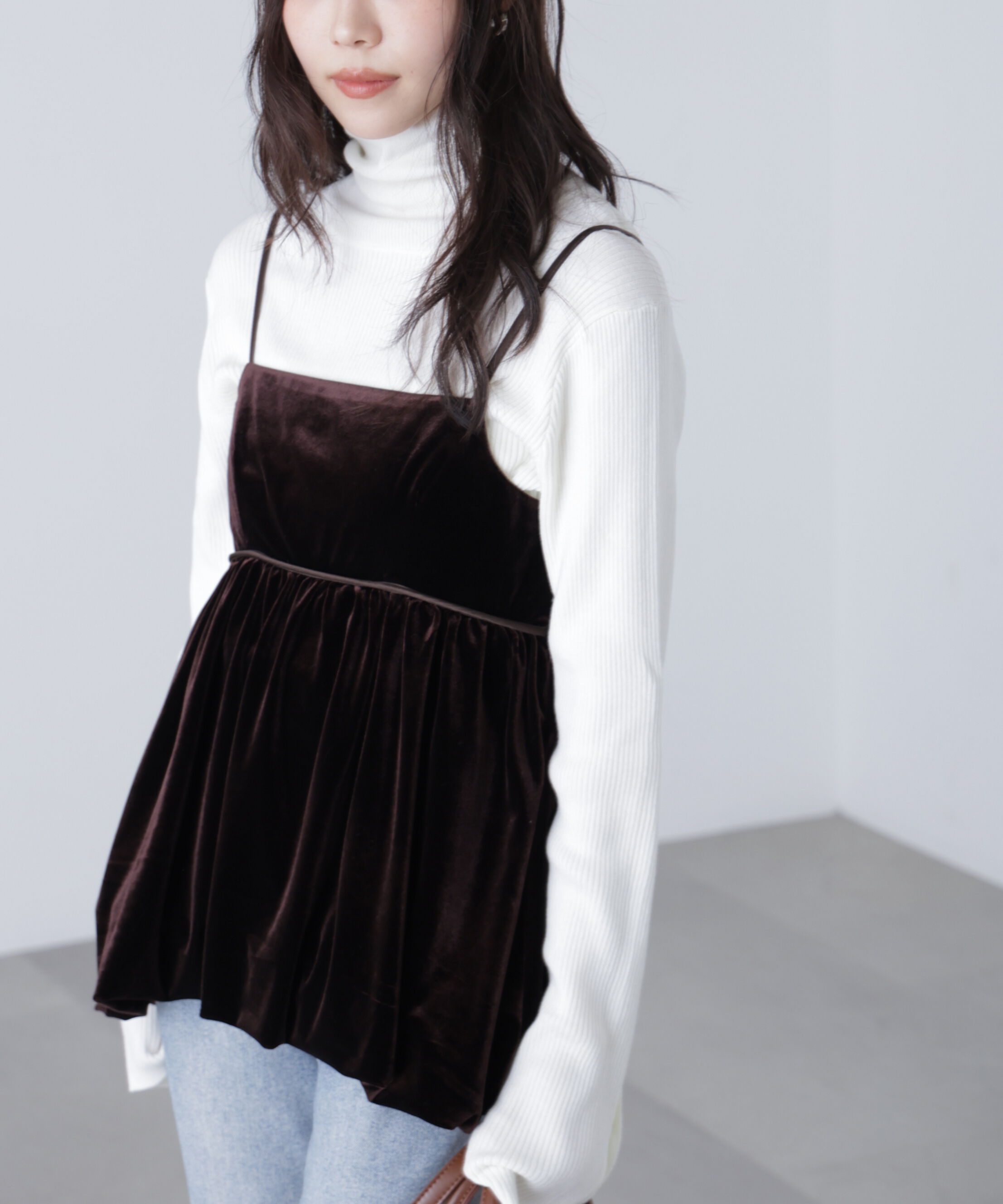  「ベロアバルーンチュニックブラウス」|シャツ・ブラウス|