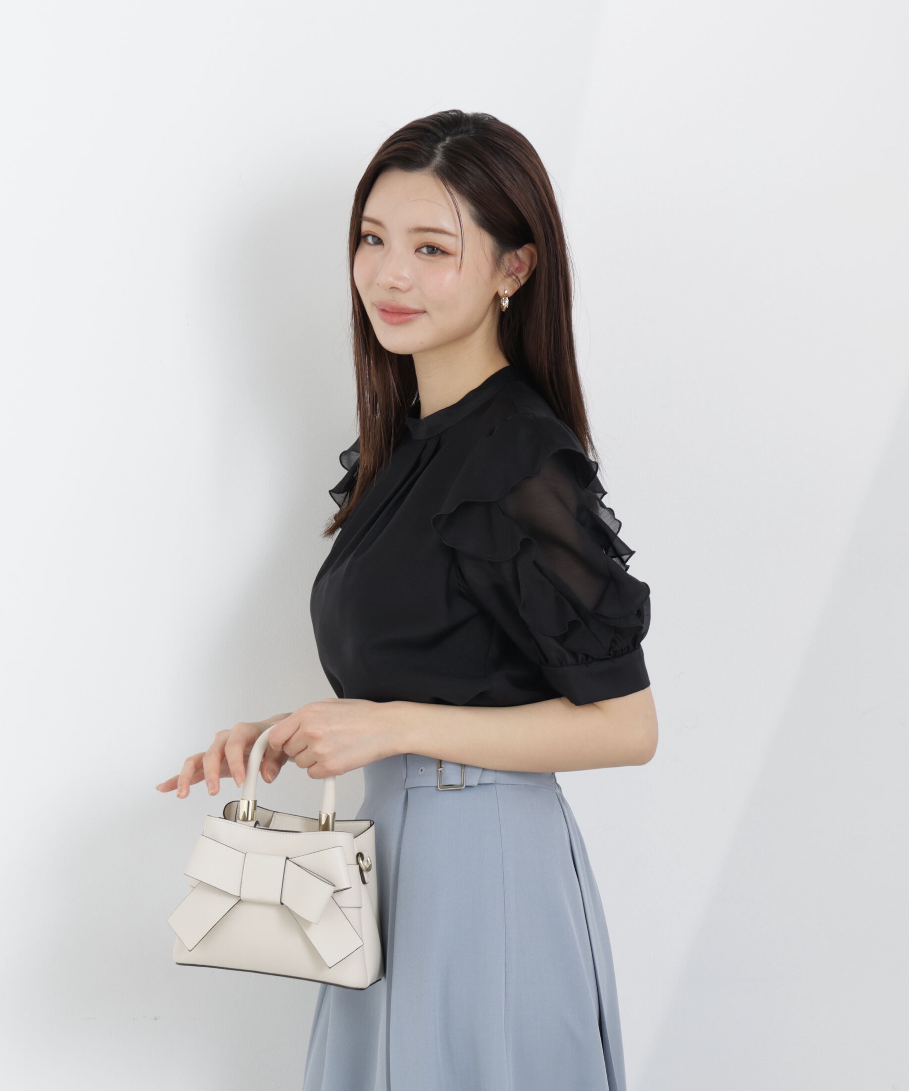 PROPORTION BODY DRESSING「＜ウォッシャブル＞フリルスリーブタックブラウス　26SS」|シャツ・ブラウス|