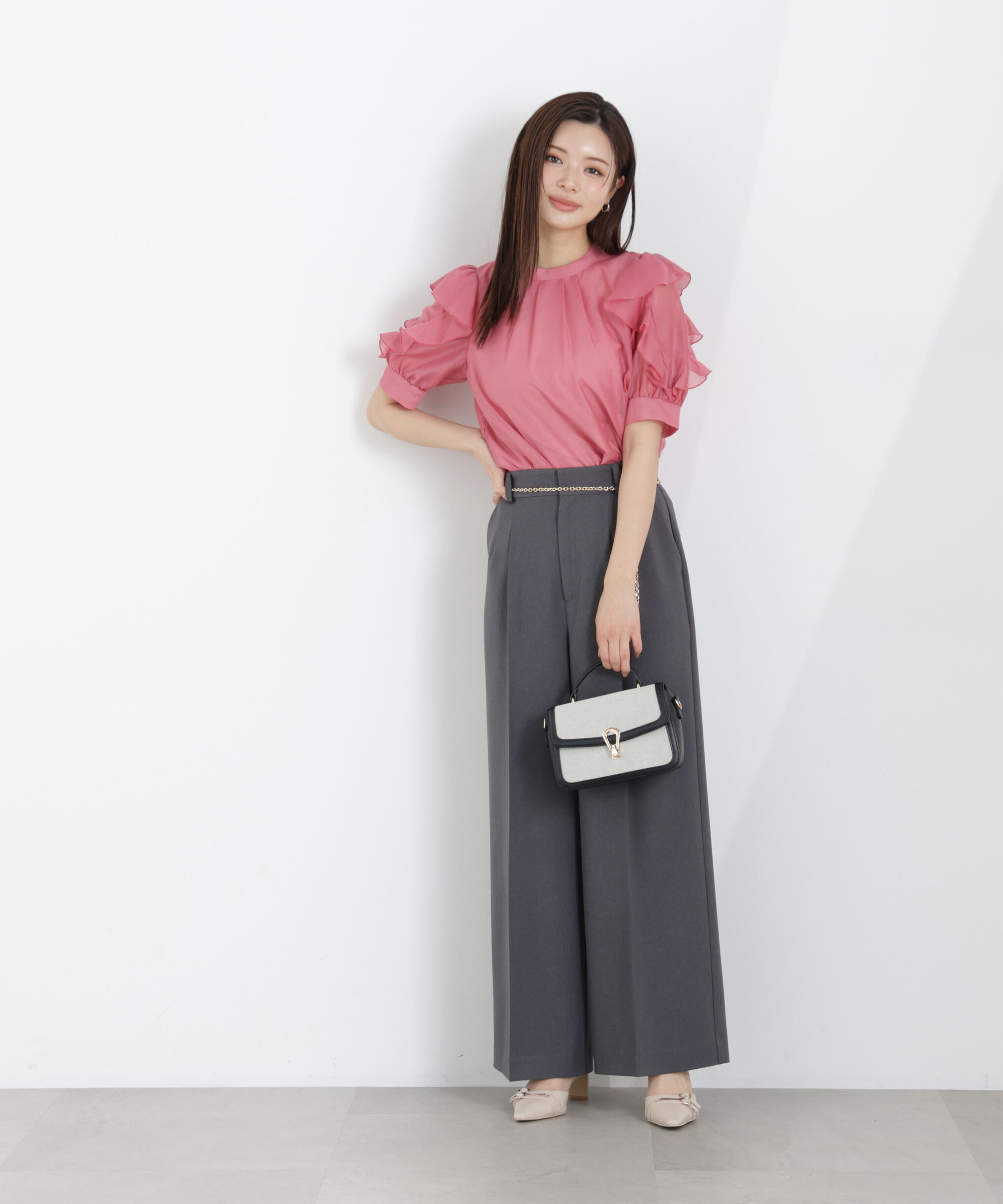 PROPORTION BODY DRESSING「＜ウォッシャブル＞フリルスリーブタックブラウス　26SS」|シャツ・ブラウス|